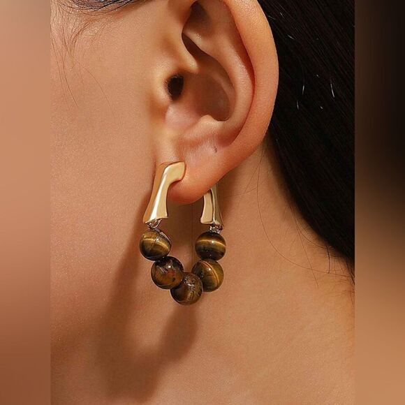 Boho hoop earrings M865 - Picture 1 of 5